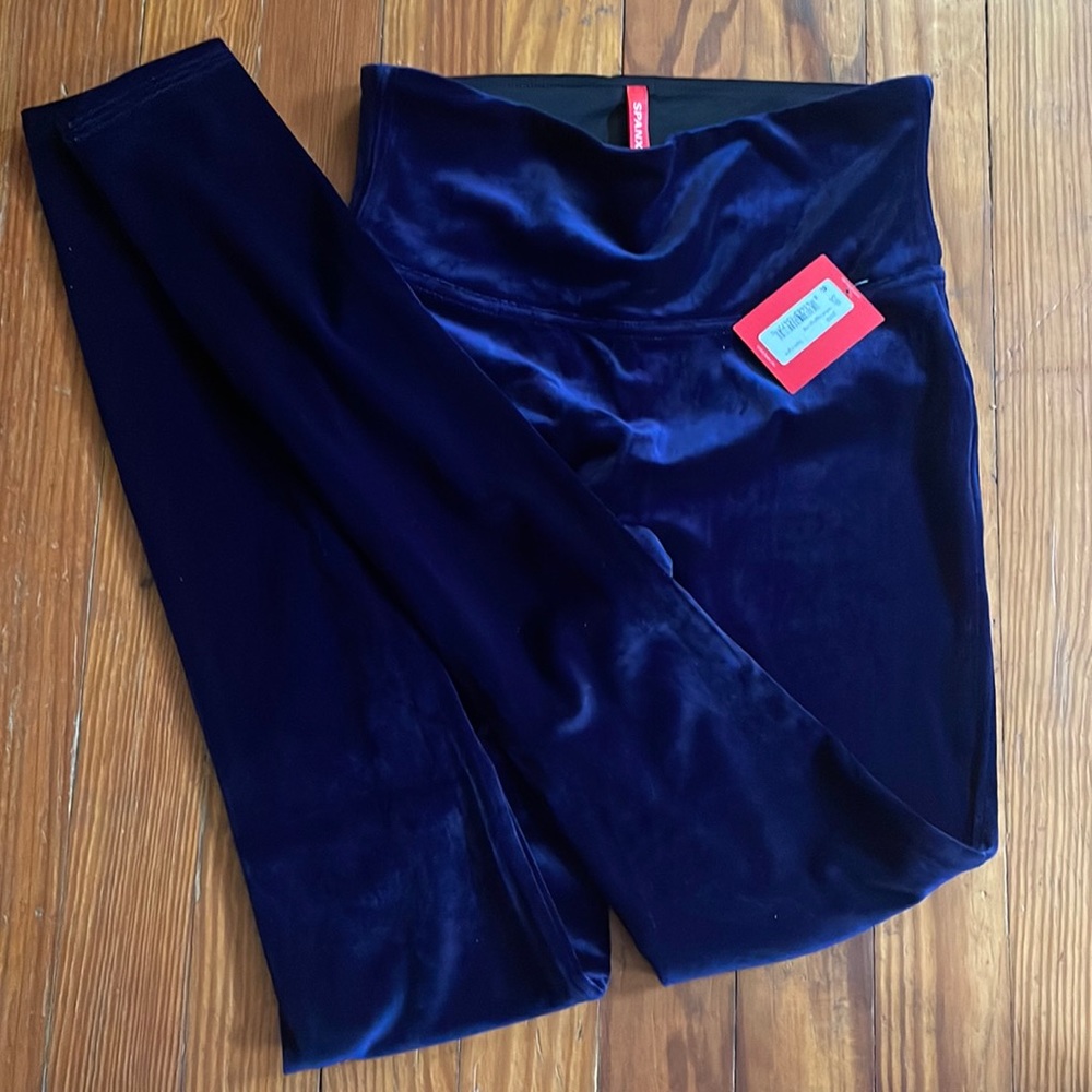 Spanx Velvet High Rise Leggings in Special Edition Lapis Night